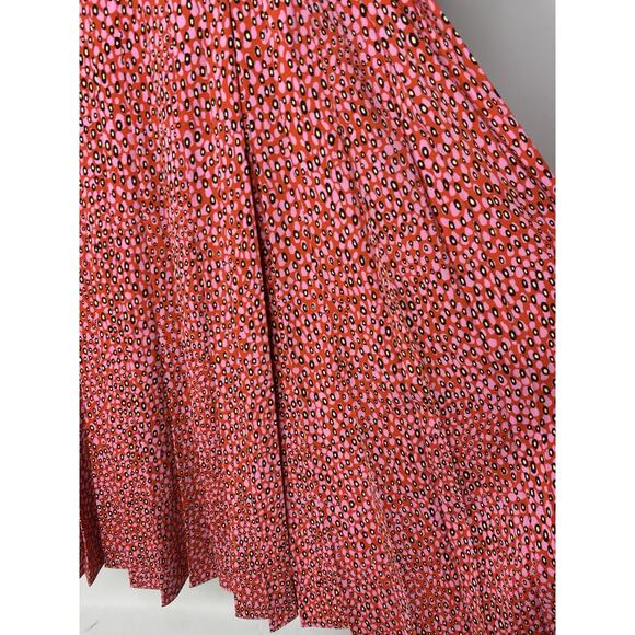 Ted Baker Zandi graphic-print pleated woven midi skirt Women’s 2 US 6 Chic Pink - Picture 2 of 7